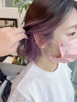 グーフィートーキョー 銀座(Goofy Tokyo)&nbsp;ぷつっとボブ/インナーカラー/イヤリングカラーピンクラベンダー