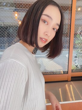 ルービック バランス 天王寺(Rubik's×Balance) ナチュラル_大人ボブ_インナーカラー