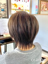 オレンジ(orange) 【orange大分賀来】シースルーショートウルフヘアアッシュカラー