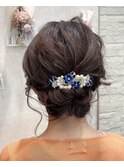 『AuraBeaute 京都』結婚式 お呼ばれシニヨン 編み込み