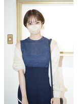 エマ(emma)&nbsp;シースルーバング　丸みショート　カーキベージュ