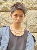短髪　夏髪　アップバング　スパイキー　名古屋　メンズ　眉毛
