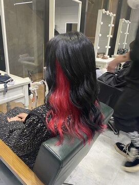 エイト プラット 渋谷2号店(EIGHT plat) インナーカラー 赤