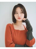 ナチュラルストレート内巻きロブ