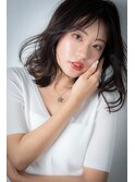 伸ばしかけ小顔くびレイヤーカット黒髪ミディアムy上尾20代30代