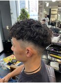緩めツイストスパイラルパーマ波巻きパーマメンズパーマ20代30代