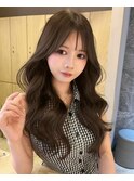 (licca内堀) トレンド顔まわりカットで叶う、韓国風ロングヘア