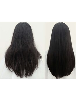 自然な縮毛矯正を実現！髪へのダメージを傷みを最小限に抑えた薬剤を使用◎強いクセやうねりもサラサラに♪