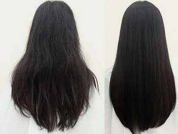 ロアール 大垣店(LOAOL)の写真/自然な縮毛矯正を実現!髪へのダメージを傷みを最小限に抑えた薬剤を使用◎強いクセやうねりもサラサラに♪