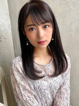 プラチナ(PLATINA) ストレートヘアワンカール暗髪カラー内巻きナチュラル