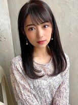 プラチナ(PLATINA) ストレートヘアワンカール暗髪カラー内巻きナチュラル