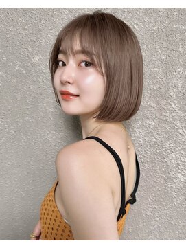 髪質改善サロン hearts. 熊本/縮毛矯正/レイヤーカット/ショートボブ【ハーツ】 グレーブラウンイメチェン/ミニボブレイヤー/ウォームベージュ