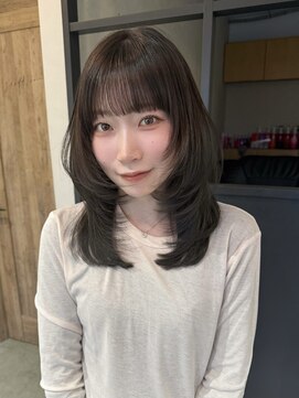 エトワ 中央店(etoi) 大分ミディアムボブレイヤーかるめ韓国レイヤーくびれスタイル