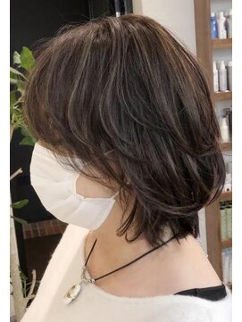 ネックス 表参道本店(nex) nex表参道 ハイライトカラー 大人 白髪 グレージュ