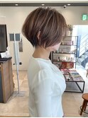 《30代40代》白髪ぼかしハイライト×前下がりボブ【イケダ】