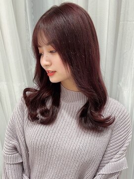 ラルムバイシー 新宿(LARME by Sea) 韓国前髪顔周り×チェリーブラウンフェミニン【新宿/髪質改善】