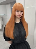 《karen》オレンジカラー/暖色カラー/ブリーチ/姫カット