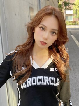 ニューヨークニューヨーク 梅田茶屋町店(NYNY) 抜け感のあるマロンカラーと韓国風レイヤーロングヘア