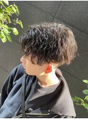 ツイスパ センターパート 縦落ちパーマ