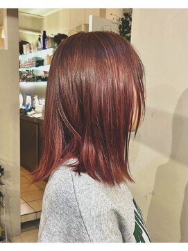 サロン ド ビカ(Salon de bika) ワンブリーチレッドブラウンカラー