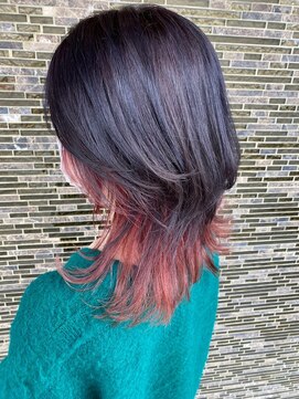 ヘアーアトリエ ラフェル(hair atelier Rafel) くびれミディアムウルフ　テラコッタ