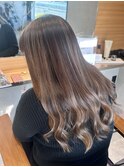 ハイライトグラデ外国人風透け感ベージュ大人