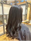 グラデーショングレージュカラーふんわり美シルエットロング