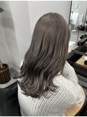くすみグレージュブリーチなし透明感ワンカラー岡山20代