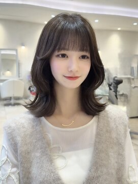 ザックラフィネ(ZACC raffine) オリーブベージュ/ワンカラー/ミディアムレイヤー/ブリーチなし