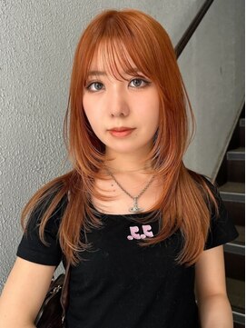 パーク(PAAQ) レイヤーカット /ブリーチなし/オレンジカラー /ハッシュカット