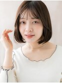 ココアブラウン小顔ヘルシースタイル前下がりボブA7志木30代40代