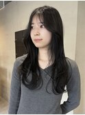 ブリーチなしスモーキーカラーダークブラウン冬レイヤー/今枝