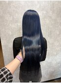 透明感たっぷりネイビーブルーロング
