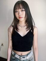 クペウイビ 心斎橋(cope'u yive)&nbsp;黒髪グレーベージュレイヤーロングアッシュカラー前髪パーマ
