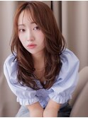 韓国巻き毛先パーマヨシンモリヘアーレイヤーロング20代30代Z