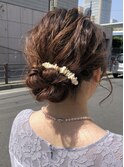 ロングのゆるっとシニヨン