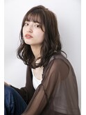 【UNJOUR】オリーブベージュ×ウェーブミディ　20代30代40代