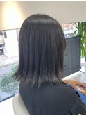 縮毛矯正で艶々に/斜めバング/グレージュカラー 新籾