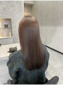 髪質改善カラー/艶感アッシュブラウン
