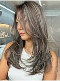 ハイライトショートヘアダブルカラーインナーカラーオージュア