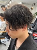 波巻きパーマメンズパーマメンズヘアツーブロックツイストパーマ