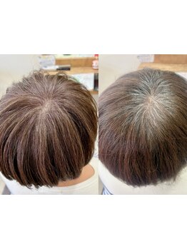 【柏駅徒歩2分】白髪を美しくぼかし、グレイカラーで自然な艶を引き出しながら若々しい印象を実現★