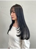 松尾菫菜/レイヤーカット/ブルーブラック/韓国ヘア
