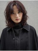 レイヤーボブ×パーマ×小顔レイヤー×アプリコットオレンジ