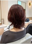 くびれレイヤーボブ×カシスレッド【若江岩田】