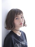 切りっぱなし外ハネボブ×セミウェット×ホワイトアッシュ