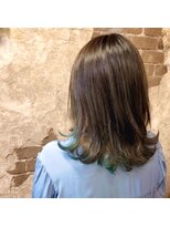 マギーヘア(magiy hair) [magiy hair yumoto]ターコイズグリーンインナーカラー