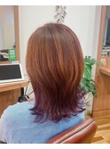 豊橋ビーシャイン★オレンジブラウン×パープルグラデーション