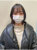 ぱつっとボブ インナーカラー イヤリングカラー ピンクカラー