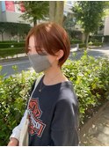 ショートカット丸みショート耳掛けひし形小顔 10代20代30代